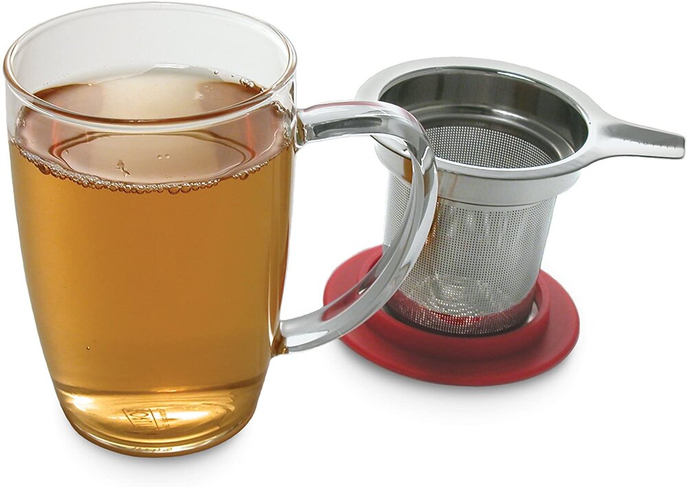 Thermos Green Leaf in vetro con foglie verdi | La Pianta del Tè Thermos Green Leaf in vetro con foglie verdi | La Pianta del Tè
